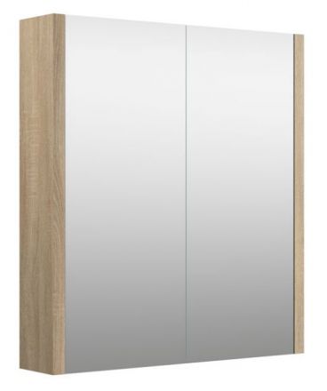Bad - Spiegelschrank Bidar 03, Farbe: Eiche – 65 x 60 x 12 cm (H x B x T)