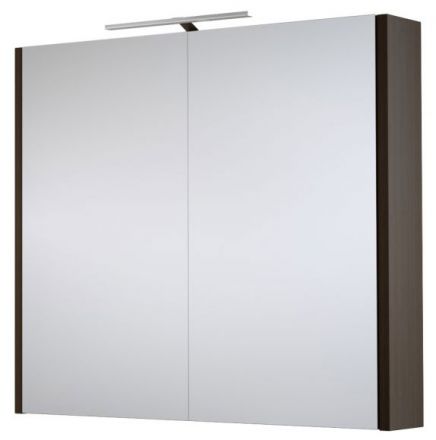 Bad - Spiegelschrank Bidar 14, Farbe: Eiche Schwarz – 65 x 75 x 12 cm (H x B x T)