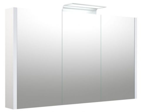 Bad - Spiegelschrank Bidar 34, Farbe: Weiß glänzend – 65 x 110 x 12 cm (H x B x T)