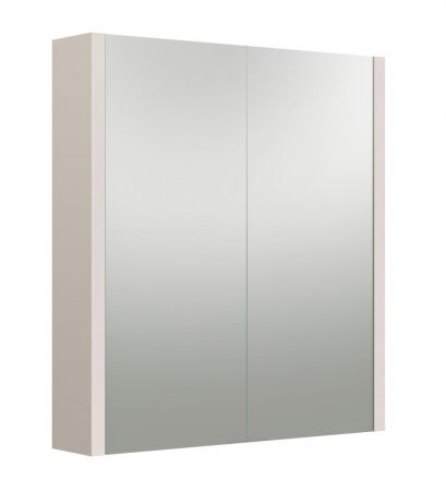 Badezimmer - Spiegelschrank Malegaon 03, Farbe: Kaschmir Grau – Abmessungen: 65 x 58 x 12 cm (H x B x T)