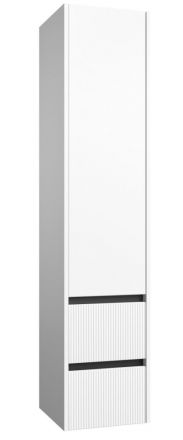 Badezimmer - Hochschrank Malegaon 37, Farbe: Weiß matt – Abmessungen: 160 x 35 x 35 cm (H x B x T)