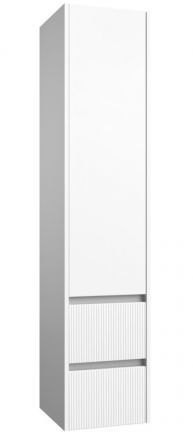 Badezimmer - Hochschrank Malegaon 38, Farbe: Weiß matt – Abmessungen: 160 x 35 x 35 cm (H x B x T)