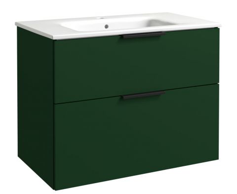 Waschtischunterschrank Ongole 15, Farbe: Dunkelgrün – Abmessungen: 62 x 81 x 46 cm (H x B x T)