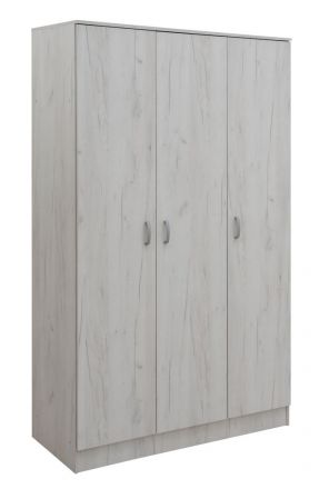 Drehtürenschrank / Kleiderschrank Sidonia 04, Farbe: Eiche Weiß - 200 x 123 x 53 cm (H x B x T)