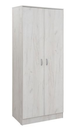 Drehtürenschrank / Kleiderschrank Sidonia 05, Farbe: Eiche Weiß - 200 x 82 x 53 cm (H x B x T)