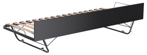 Rollbett / Zweite Liegefläche für Jugendbetten Marincho, Farbe: Schwarz - Abmessungen: 20 x 200 x 87 cm (H x B x T)