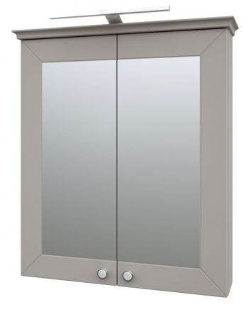 Badezimmer - Spiegelschrank Dindigul 08, Farbe: Grau – 73 x 64 x 17 cm (H x B x T)