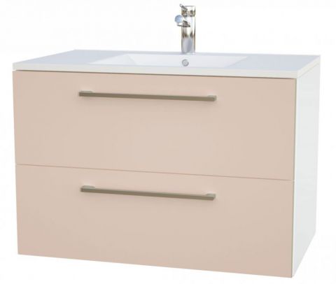 Waschtischunterschrank Bijapur 19, Farbe: Beige glänzend – 50 x 76 x 47 cm (H x B x T)