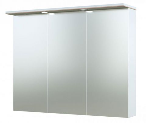 Bad - Spiegelschrank Bijapur 11, Farbe: Beige glänzend – 73 x 91 x 14 cm (H x B x T)