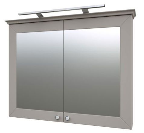 Badezimmer - Spiegelschrank Dindigul 12, Farbe: Grau – 73 x 94 x 17 cm (H x B x T)