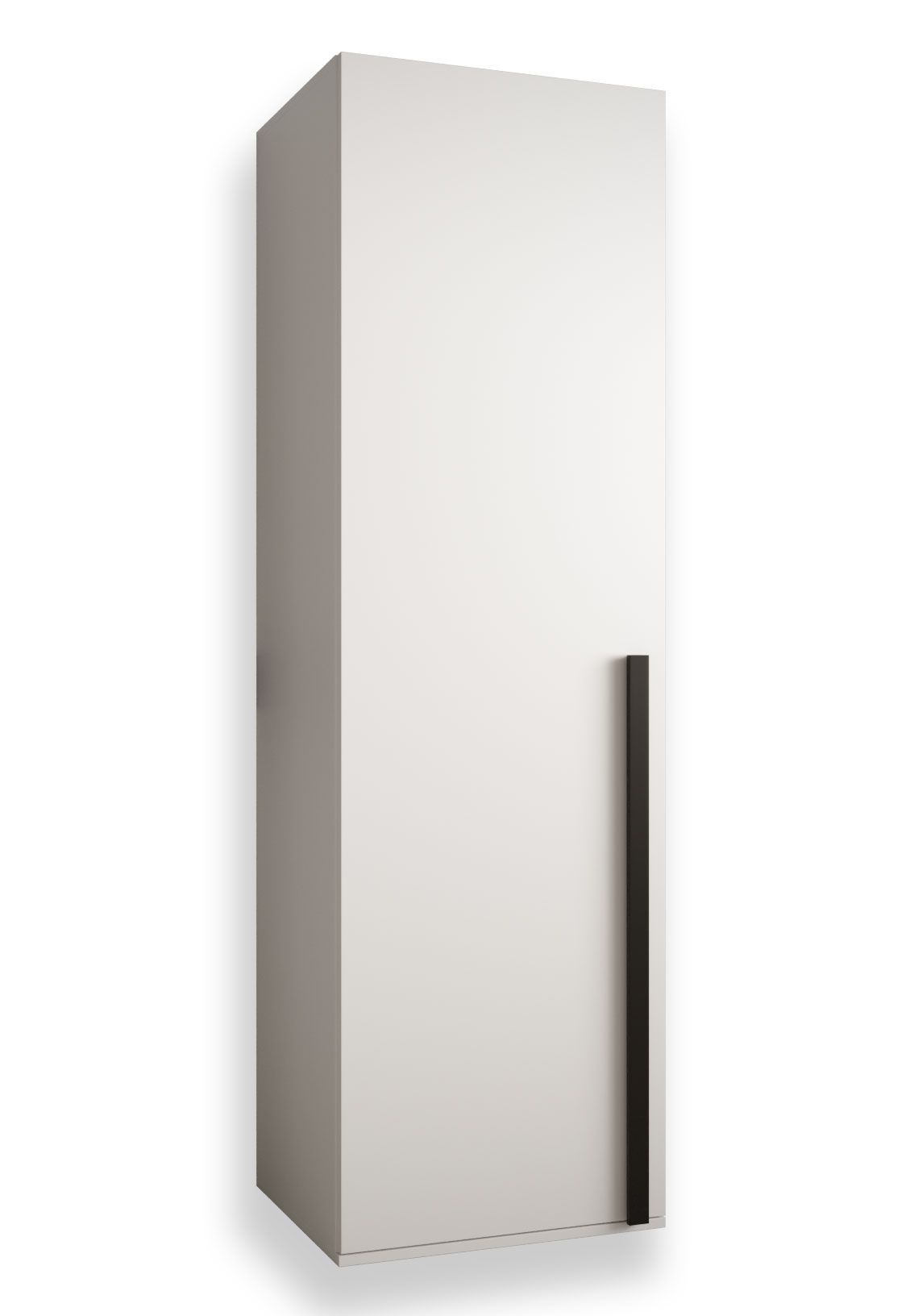 Moderner Schrank Tödi 01, Farbe: Weiß matt - Abmessungen: 184 x 50 x 42 cm (H x B x T), mit zwei Fächern und eine Kleiderstange