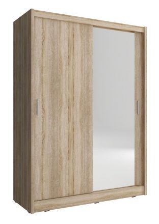 Moderner Schwebetürenschrank mit einen Spiegel Warbreck 12, Farbe: Eiche Sonoma - Abmessungen: 200 x 150 x 62 cm (H x B x T)