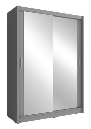 Neutraler Schwebetürenschrank mit zwei Spiegeltüren Warbreck 16, Farbe: Grau - Abmessungen: 200 x 150 x 62 cm (H x B x T)