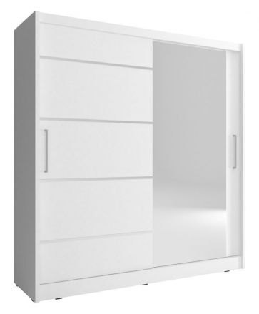 Kleiderschrank mit 10 Fächern im schlichten Design Warbreck 26, Farbe: Weiß - Abmessungen: 200 x 214 x 62 cm (H x B x T)