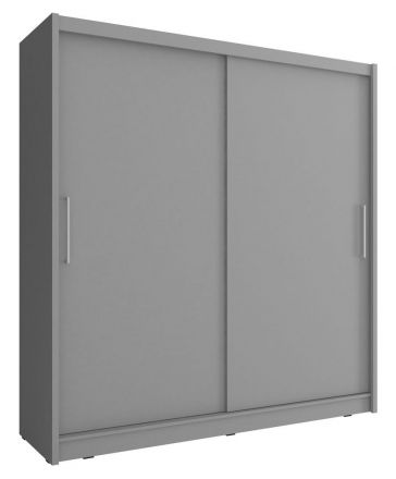 Schlichter Schwebetürenschrank Bickleigh 20, Farbe: Grau - Abmessungen: 200 x 180 x 62 cm (H x B x T), mit fünf Fächern