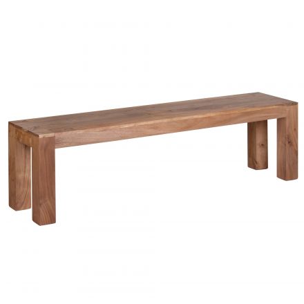 Solide Sitzbank aus Akazie Massivholz, Farbe: Akazie - Abmessungen: 45 x 160 x 35 cm (H x B x T), mit schöner natürlicher Holzmaserung