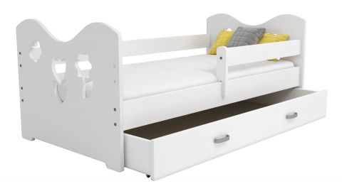 Kinderbett Kiefer teilmassiv weiß lackiert B2, inkl. Lattenrost - Liegefläche: 80 x 160 cm (B x L)