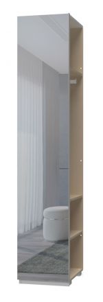 Anbaumodul für Drehtürenschrank / Kleiderschrank mit einer Spiegeltür Faleasiu, Farbe: Weiß - Abmessungen: 224 x 45 x 56 cm (H x B x T)