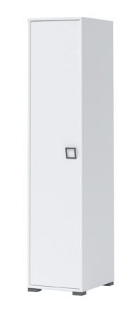 Drehtürenschrank / Kleiderschrank 10, Farbe: Weiß - Abmessungen: 198 x 44 x 56 cm (H x B x T)