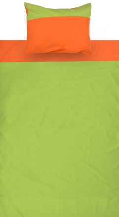 Kinder - Bettwäsche 2-teilig - Farbe:Grün/Orange