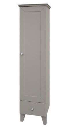 Badezimmer - Hochschrank Dindigul 32, Farbe: Grau – 155 x 39 x 37 cm (H x B x T)