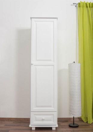 Schrank Kiefer Vollholz massiv weiß lackiert 002 - Abmessung 190 x 47 x 60 cm (H x B x T)