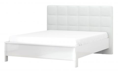 Doppelbett Afega 06, Farbe: Weiß Hochglanz - Liegefläche: 160 x 200 cm (B x L)
