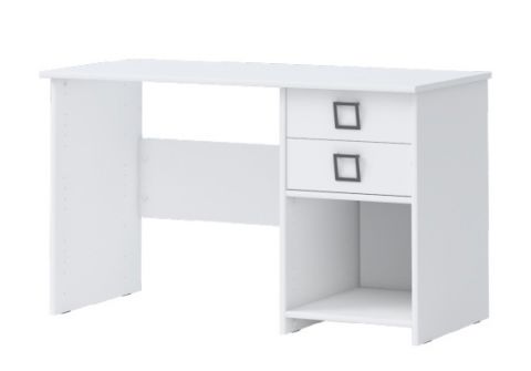 Schreibtisch 28, Farbe: Weiß - Abmessungen: 74 x 125 x 60 cm (H x B x T)