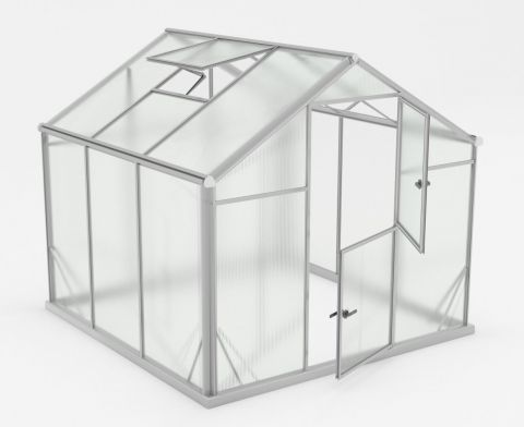 Gewächshaus - Glashaus Mangold L5, gehärtetes Glas 4 mm, Grundfläche: 4,80 m² - Abmessungen: 220 x 220 cm (L x B)