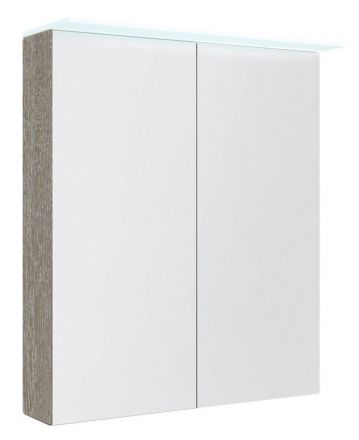 Badezimmer - Spiegelschrank Siliguri 04, Farbe: Esche Grau – 70 x 60 x 13 cm (H x B x T)
