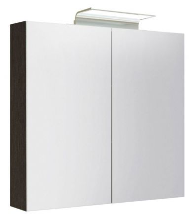 Badezimmer - Spiegelschrank Belgaum 13, Farbe: Eiche Schwarz – 70 x 80 x 13 cm (H x B x T)