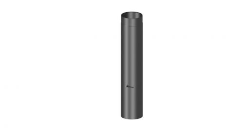 Rauchrohr mit Drosselklappe Länge 1000 mm - Durchmesser: 120 mm, Farbe: Schwarz