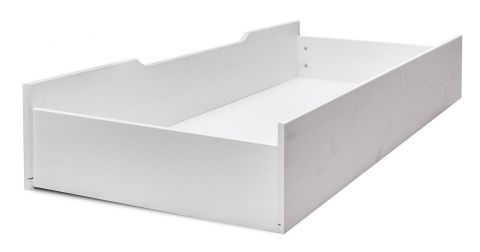 Schublade für Bett Gyronde, Kiefer massiv Vollholz, weiß lackiert - 26 x 149 x 63 cm (H x B x T)