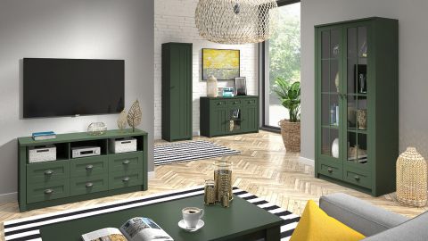 Wohnzimmer Komplett - Set A Segnas, 5-teilig, Farbe: Grün
