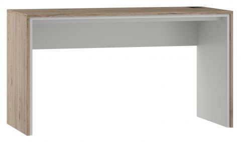 Schreibtisch Cianjur 02, Farbe: Eiche / Weiß - Abmessungen: 77 x 150 x 60 cm (H x B x T)
