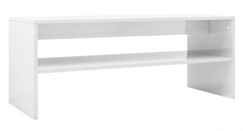 Couchtisch Dakoro 122, Farbe: Weiß Hochglanz - Abmessungen: 40 x 100 x 40 cm (H x B x T)