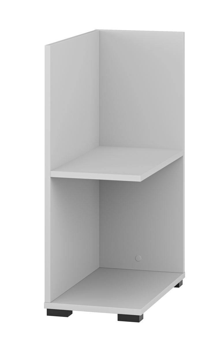 Regal für Schreibtisch Toivala, Farbe: Hellgrau - Abmessungen: 73 x 27 x 46 cm (H x B x T), mit 2 Fächern