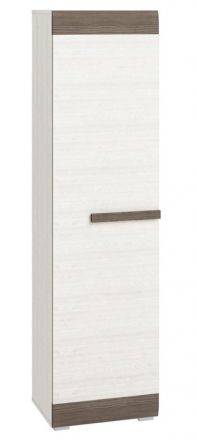 Schrank Knoxville 03, Farbe: Kiefer Weiß / Grau - Abmessungen: 202 x 54 x 42 cm (H x B x T), mit 1 Tür und 5 Fächern