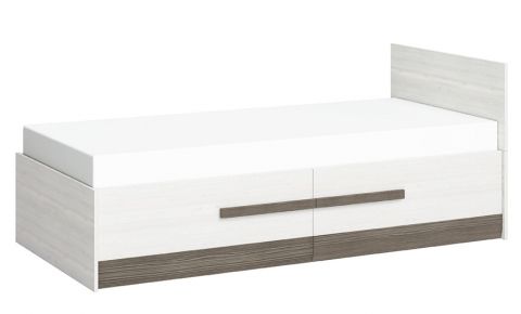 Einzelbett / Gästebett Knoxville 16, Farbe: Kiefer Weiß / Grau - Liegefläche: 90 x 200 cm (B x L), mit 2 Schubladen