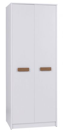 Kleiderschrank mit viel Stauraum Fafe 21, Farbe: Eiche Riviera / Weiß - Abmessungen: 195 x 75 x 54 cm (H x B x T), mit einer Kleiderstange und 2 Fächern