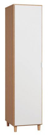 Drehtürenschrank / Kleiderschrank Arbolita 16, Farbe: Eiche / Weiß - Abmessungen: 195 x 47 x 57 cm (H x B x T)