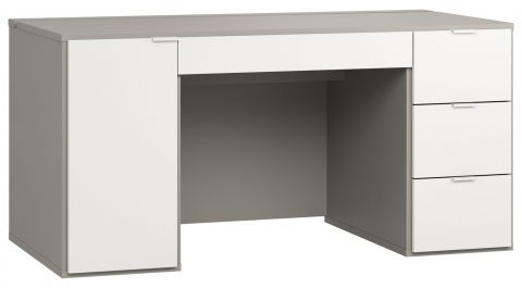 Schreibtisch Bellaco 06, Farbe: Grau / Weiß - Abmessungen: 70 x 140 x 67 cm (H x B x T)