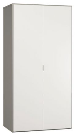 Drehtürenschrank / Kleiderschrank Bellaco 17, Farbe: Grau / Weiß - Abmessungen: 187 x 93 x 57 cm (H x B x T)