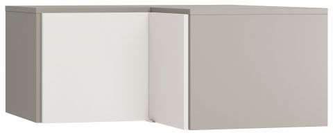 Aufsatz für Eckkleiderschrank Bellaco 18, Farbe: Grau / Weiß - Abmessungen: 45 x 102 x 104 cm (H x B x T)