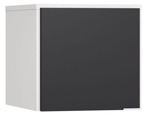 Aufsatz für eintürigen Kleiderschrank Vacas 12, Farbe: Weiß / Schwarz - Abmessungen: 45 x 47 x 57 cm (H x B x T)