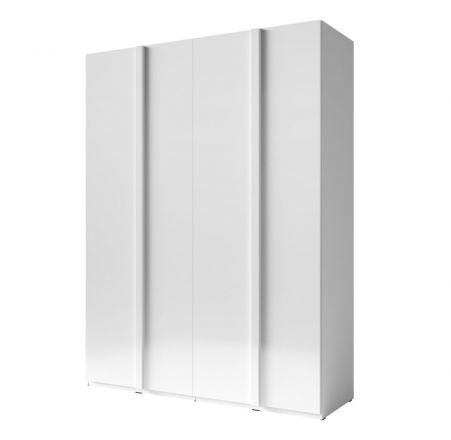 Drehtürenschrank / Kleiderschrank Thiva 01, Farbe: Weiß / Weiß Hochglanz - Abmessungen: 237 x 181 x 59 cm (H x B x T)