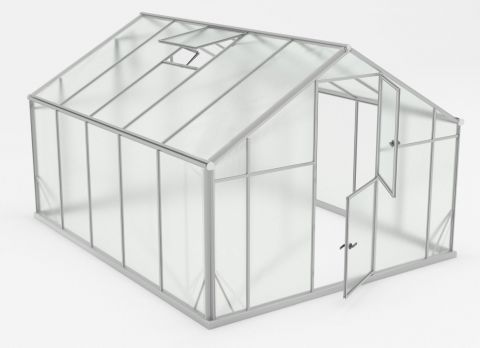 Gewächshaus - Glashaus Grünkohl XL10, gehärtetes Glas 4 mm, Grundfläche: 10,4 m² - Abmessungen: 360 x 290 cm (L x B)