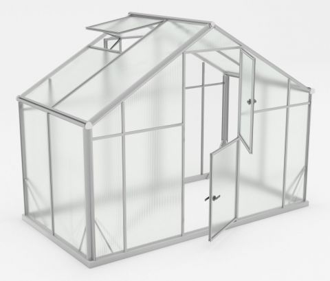 Gewächshaus - Glashaus Mangold XL4, gehärtetes Glas 4 mm, Grundfläche: 4,40 m² - Abmessungen: 150 x 290 cm (L x B)