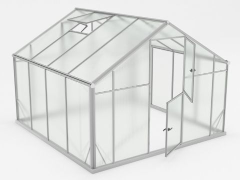 Gewächshaus - Glashaus Mangold XL9, gehärtetes Glas 4 mm, Grundfläche: 8,40 m² - Abmessungen: 290 x 290 cm (L x B)