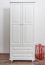 Kleiderschrank Kiefer Vollholz massiv weiß lackiert 011 - Abmessung 190 x 80 x 60 cm (H x B x T)